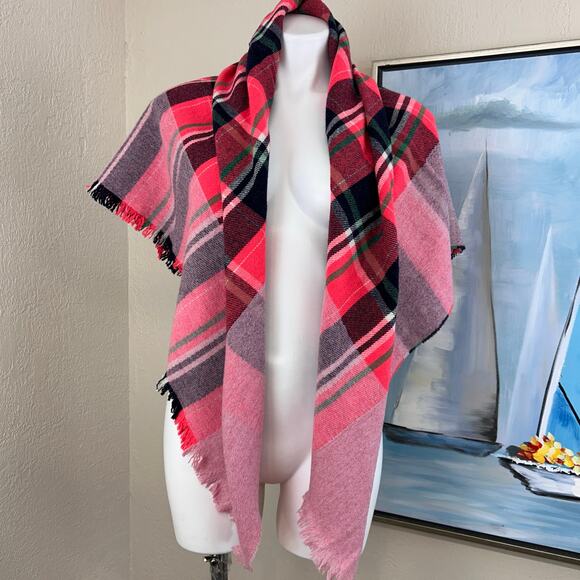 J.Crew Blanket Scarf Large Plaid. Made in Italy - Picture 3 of 7